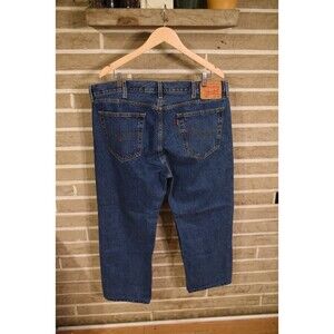 Levi's Red Tag 505 Regular Fit Straight Leg Denim Dark Blue Jeans Men's 40x29